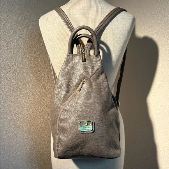 Valentina Italian Genuine Pebbled Leather Convertible Sling